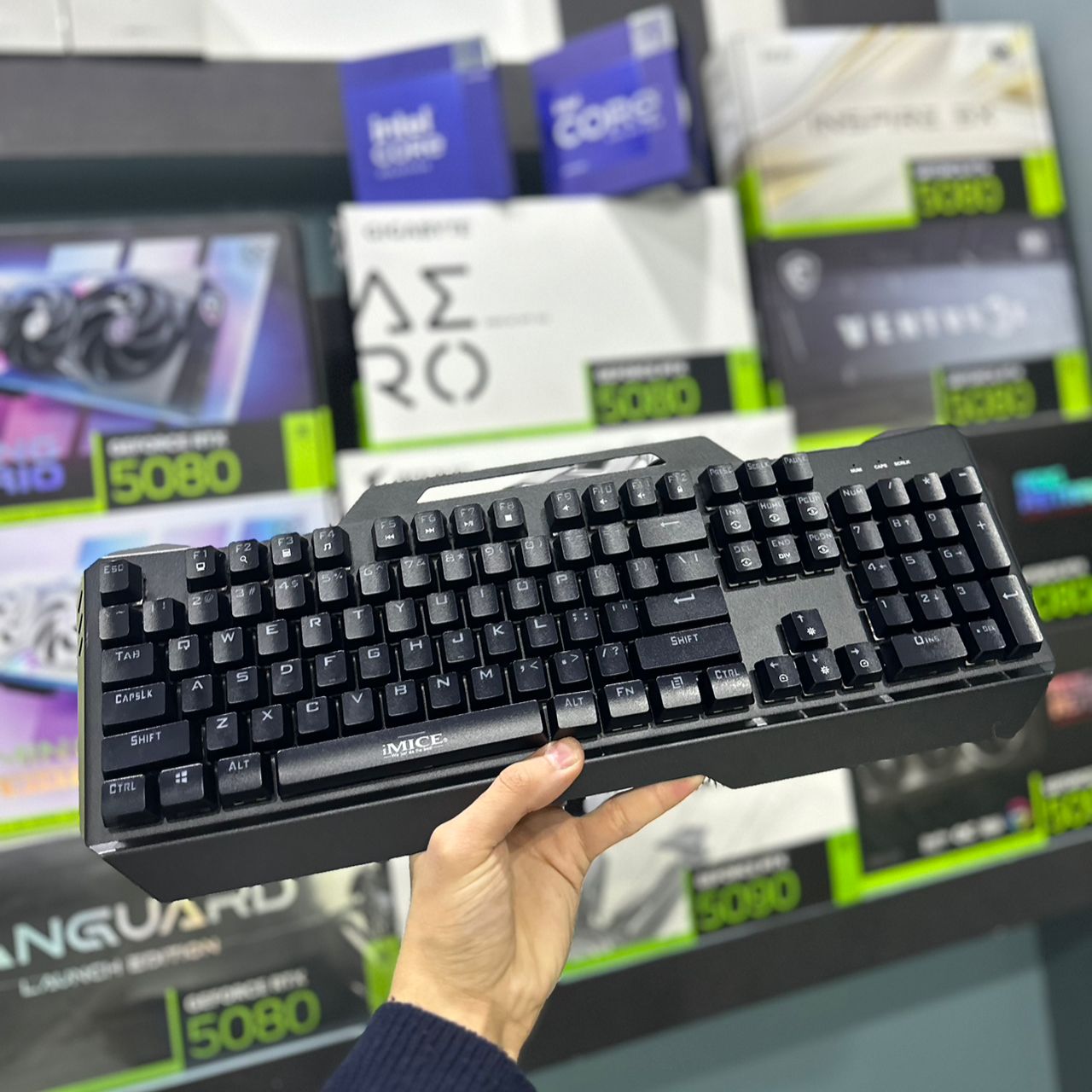 CLAVIER MECANIQUE GAMING IMICE GK-400 BLACK RED_SWITCH RGB